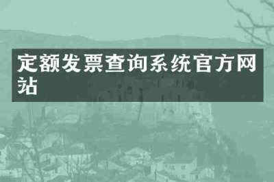 定额发票查询系统官方网站