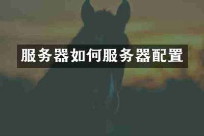 服务器如何服务器配置