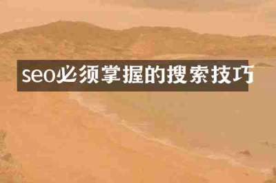 seo必须掌握的搜索技巧