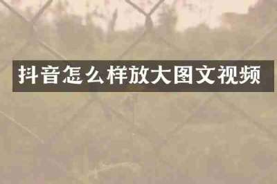抖音怎么样放大图文视频