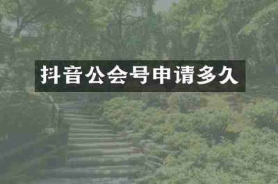 抖音公会号申请多久