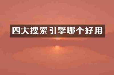 四大搜索引擎哪个好用