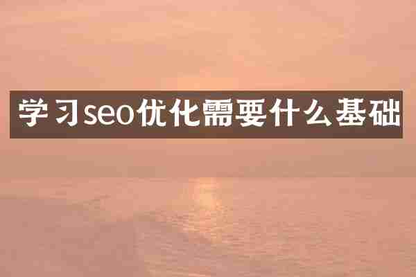 学习seo优化需要什么基础