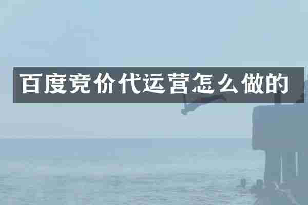 百度竞价怎么做的