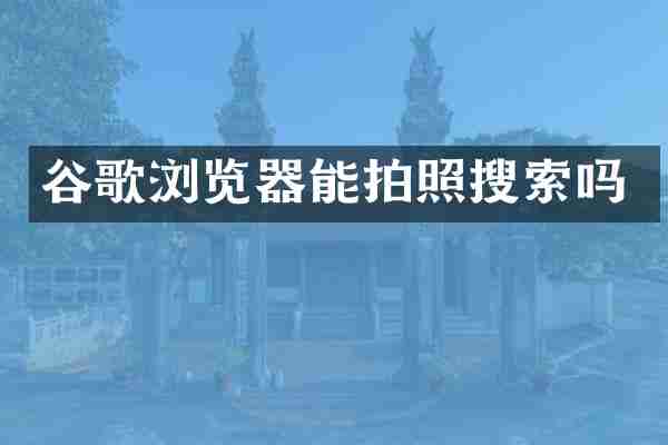 谷歌浏览器能拍照搜索吗