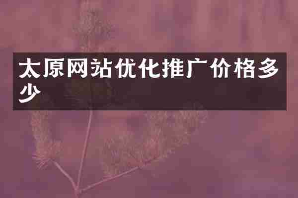 太原网站优化推广价格多少