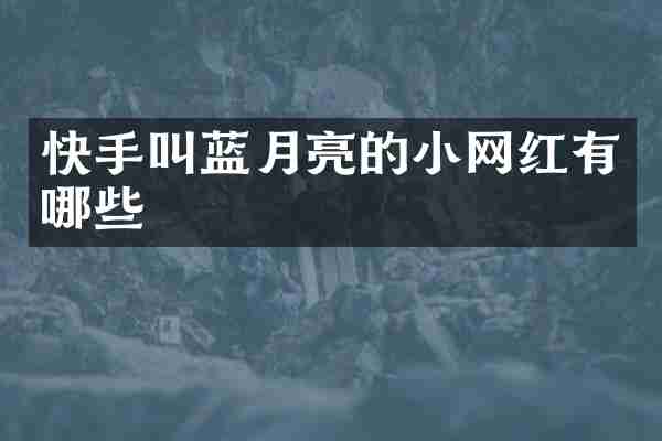 快手叫蓝月亮的小网红有哪些