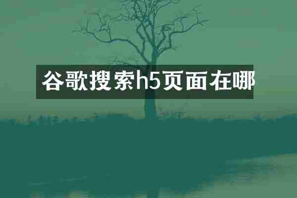谷歌搜索h5页面在哪