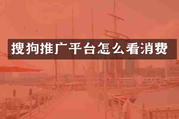 搜狗推广平台怎么看消费