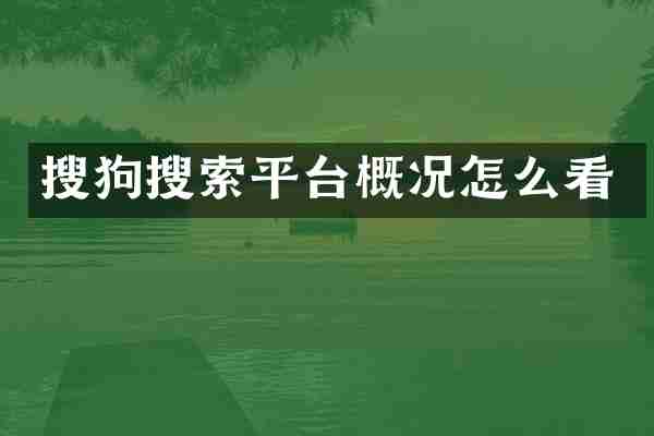 搜狗搜索平台概况怎么看