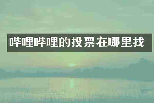 哔哩哔哩的投票在哪里找