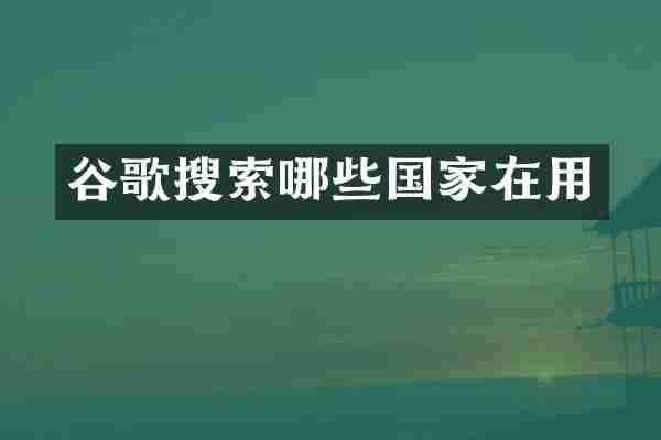 谷歌搜索哪些国家在用