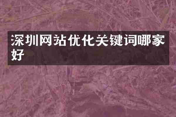 深圳网站优化关键词哪家好