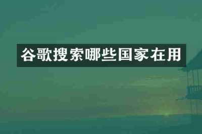 谷歌搜索哪些国家在用