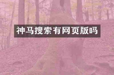 神马搜索有网页版吗