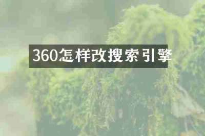 360怎样改搜索引擎