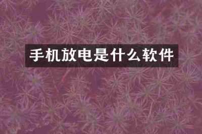 手机放电是什么软件