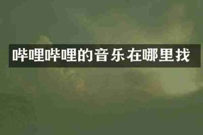 哔哩哔哩的音乐在哪里找