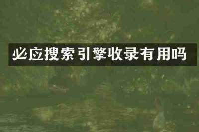 必应搜索引擎收录有用吗