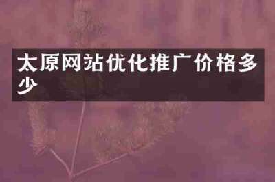 太原网站优化推广价格多少