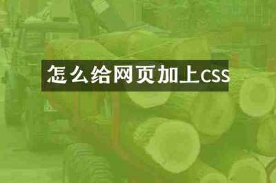 怎么给网页加上css