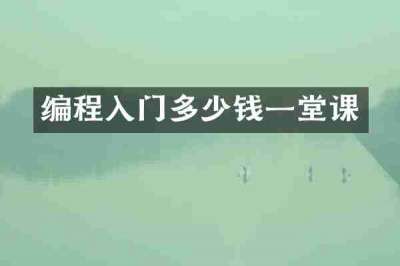 编程入门多少钱一堂课