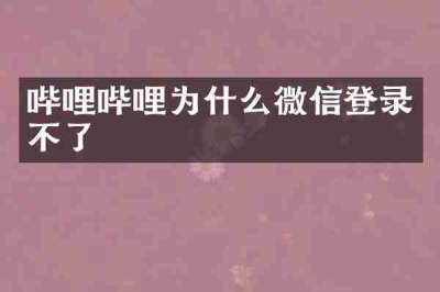 哔哩哔哩为什么微信登录不了