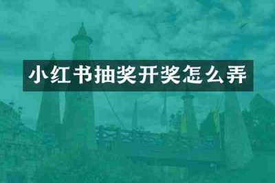 小红书抽奖开奖怎么弄