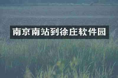 南京南站到徐庄软件园