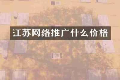 江苏网络推广什么价格