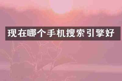 现在哪个手机搜索引擎好