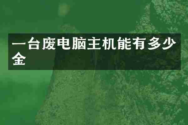 一台废电脑主机能有多少金