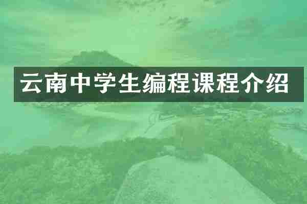云南中学生编程课程介绍