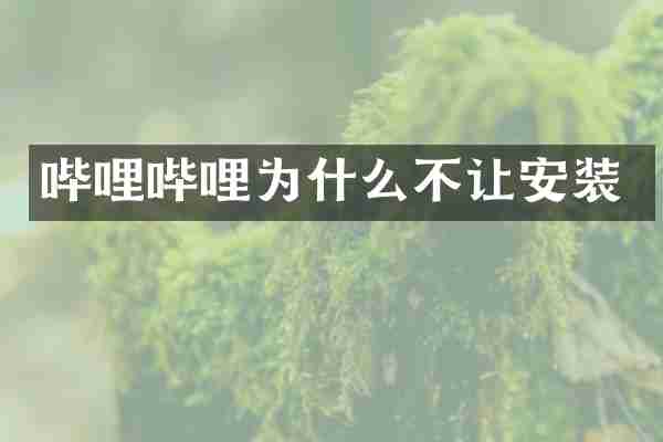 哔哩哔哩为什么不让安装