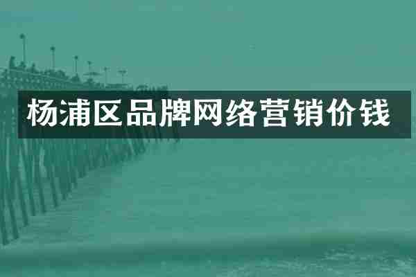 杨浦区品牌网络营销价钱