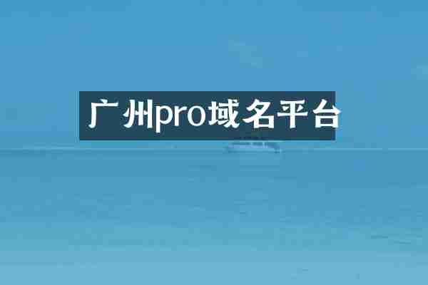 广州pro域名平台