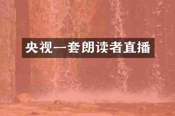 央视一套朗读者直播