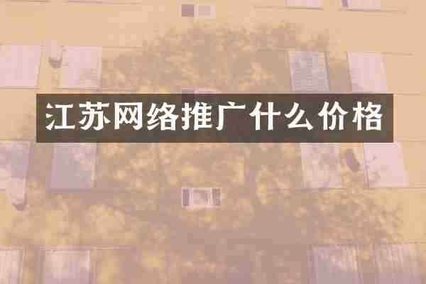 江苏网络推广什么价格