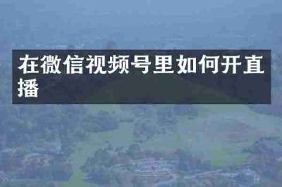 在微信视频号里如何开直播