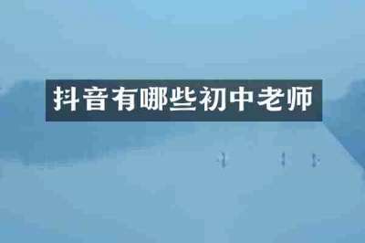 抖音有哪些初中老师