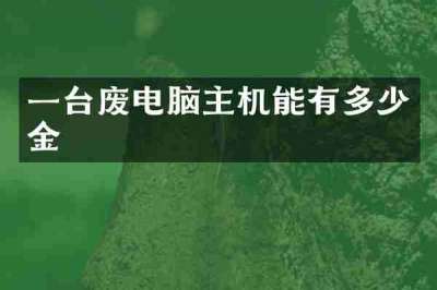 一台废电脑主机能有多少金