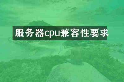 服务器cpu兼容性要求