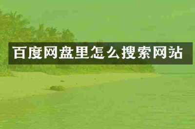 百度网盘里怎么搜索网站