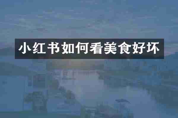小红书如何看美食好坏