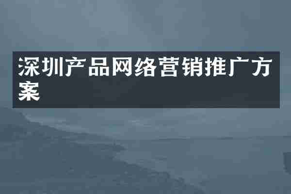 深圳产品网络营销推广方案