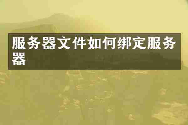 服务器文件如何绑定服务器