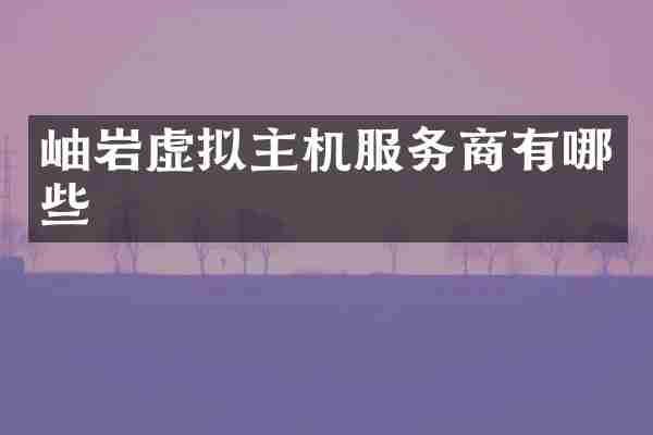 岫岩虚拟主机服务商有哪些