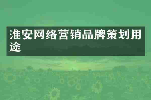 淮安网络营销品牌策划用途