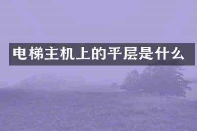 电梯主机上的平层是什么