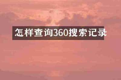 怎样查询360搜索记录